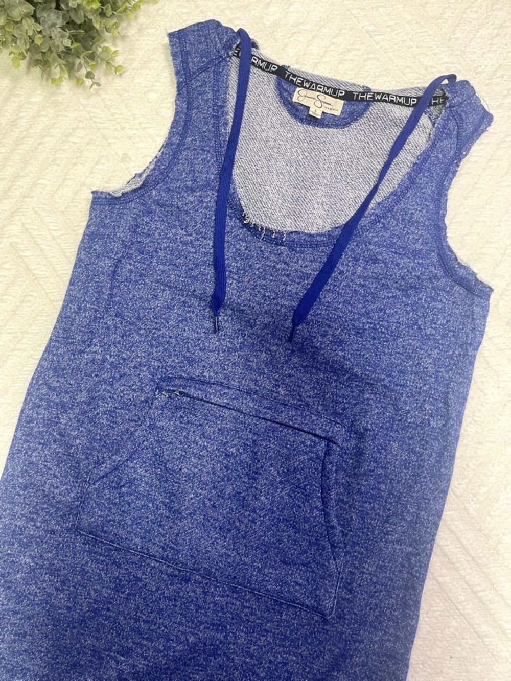 Jessica Simpson The Warmup Sleeveless Blue Hoodie Dress - Size S